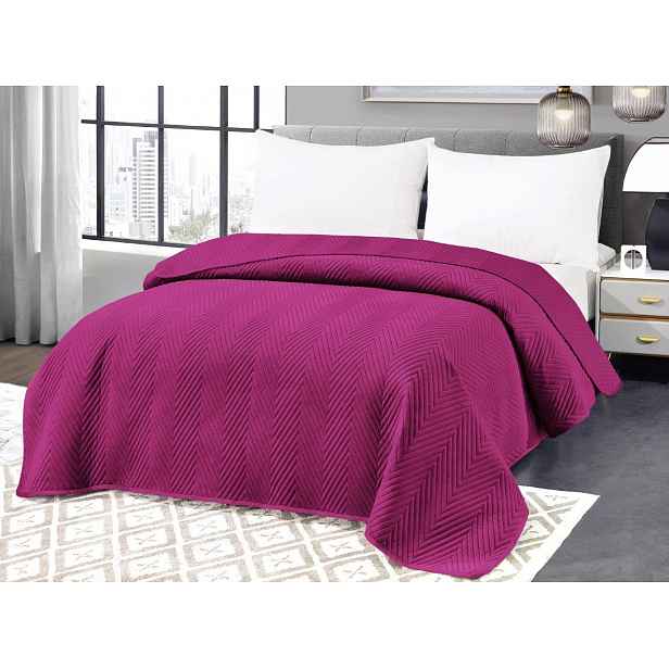 Fialový sametový přehoz na postel ARROW VELVET Rozměr: 170 x 210 cm