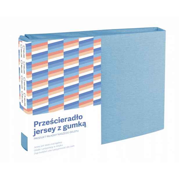 Prostěradlo S Gumičkou Bavlněné Modré 200X220 Matné Husté Jersey