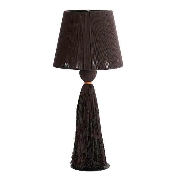 Tmavě hnědá stolní lampa s textilním stínidlem (výška 58 cm) Espino – Light & Living