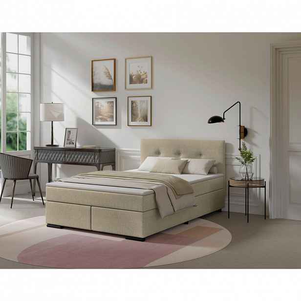 MID.YOU POSTEL BOXSPRING, 140/200 cm, béžová
