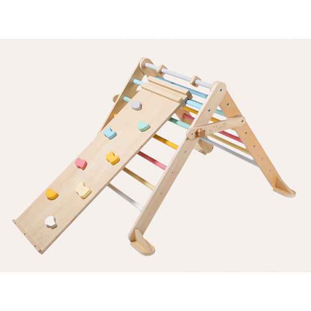 eliNeli Rostoucí montessori Piklerové trojúhelník 68 cm s prknem 2v1 - set fresh