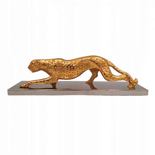 Figura Leopard Zlatý Hliník 42 CM Glamour Loft Dárek