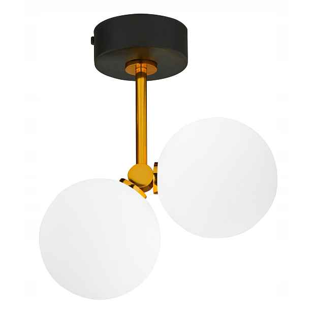 Nástěnná lampa Luna Černá Zlatá Skleněná Stínidla 2xG9 Nástěnná lampa do pokoje Dům