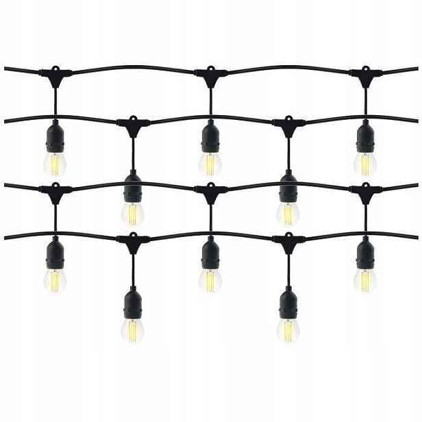 Osvětlovací girlanda 5 m (5 svítidel) 5 Led žárovek 1 W E27 3000K