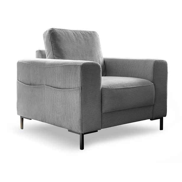Šedé manšestrové křeslo Lofty Lilly – Miuform