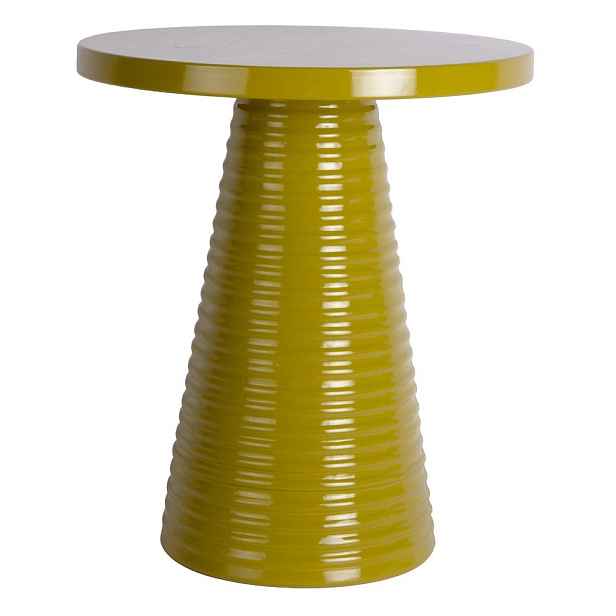 Kovový kulatý odkládací stolek ø 40 cm Catania Ribbed – Leitmotiv