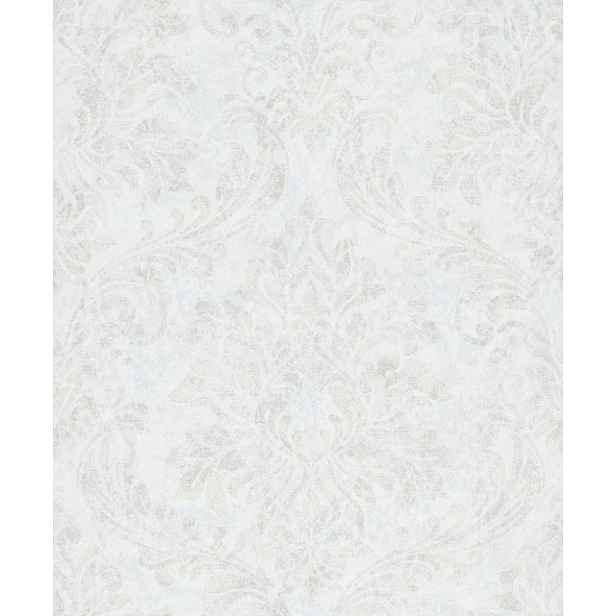 Bílá Tapeta Vzor Ornamenty Damašek Glamour Do Obývacího Pokoje