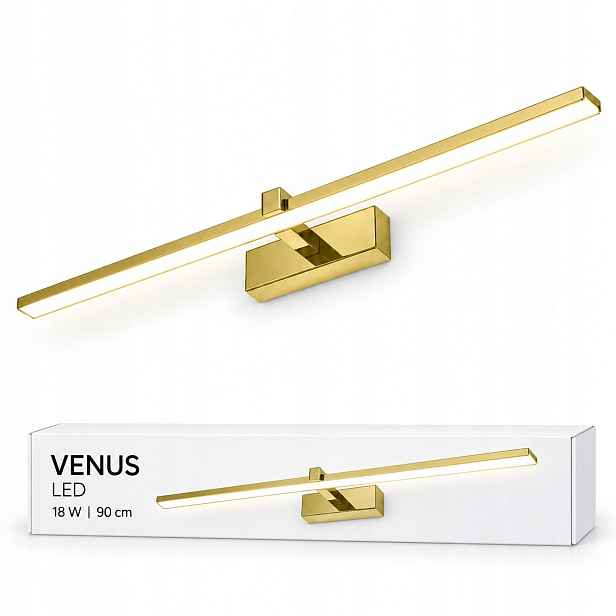 Venus Led lampa 18W 90 cm zlatá, osvětlení zrcadla 4200K IP44 1100lm Nw