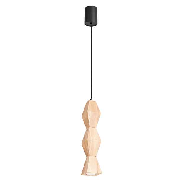 Závěsná lampa Kubbe střední S Osvětlení boho ze skandinávského dřeva Sollux