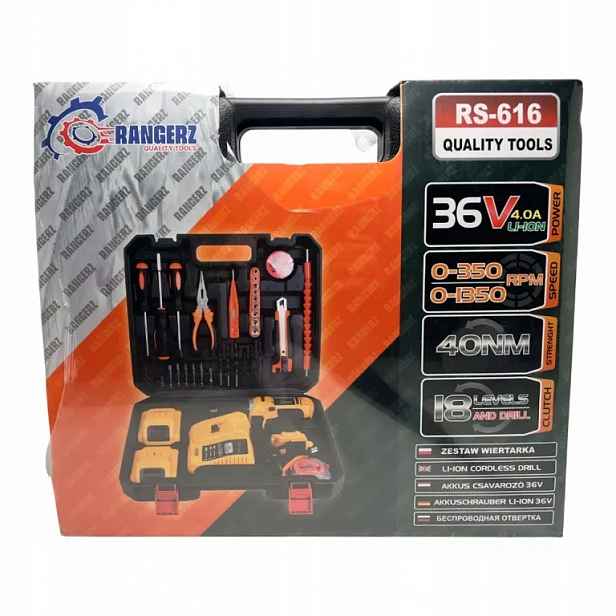 Aku řetězová pila Rangers 8″ (20 cm) 2× baterie 21 V, LCD ukazatel nabití