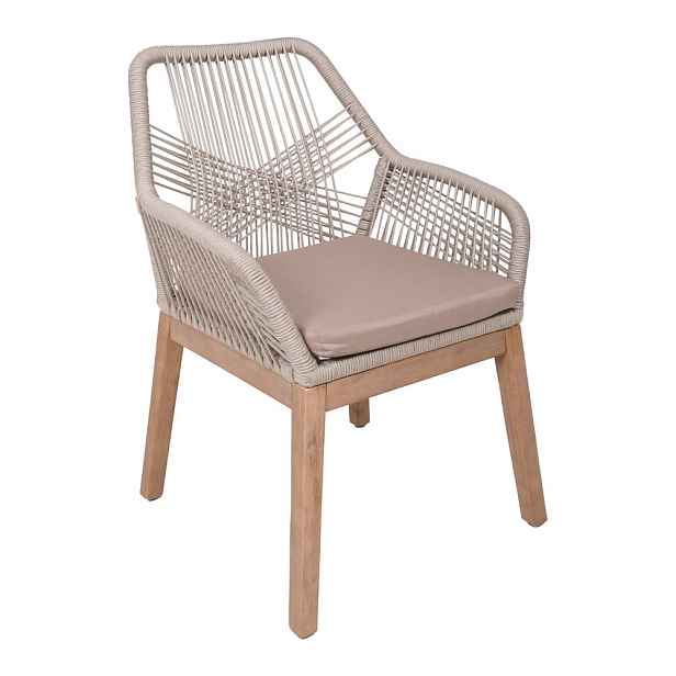 Béžová dřevěná zahradní židle Pomona – Garden Pleasure