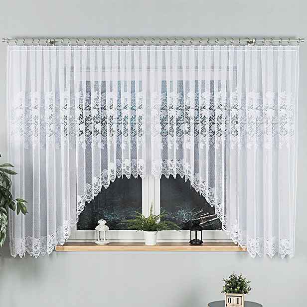Elżbieta Záclona hotová, šířka 600 x výška 160 cm, bílá