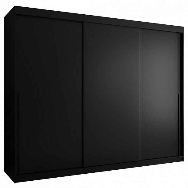 Home Collective ŠATNÍ SKŘÍŇ S POSUVNÝMI DVEŘMI 250 cm šířka, černá s černým úchytem