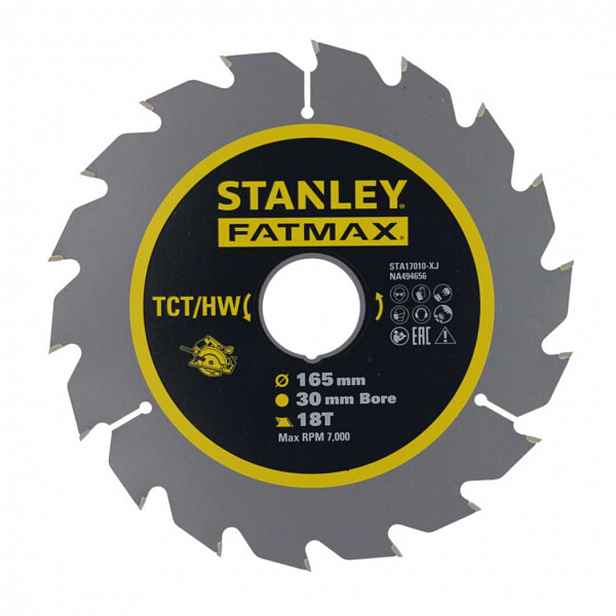 Stanley - Pilový kotouč na dřevo 165x30 mm, 18 zubů STA17010-XJ