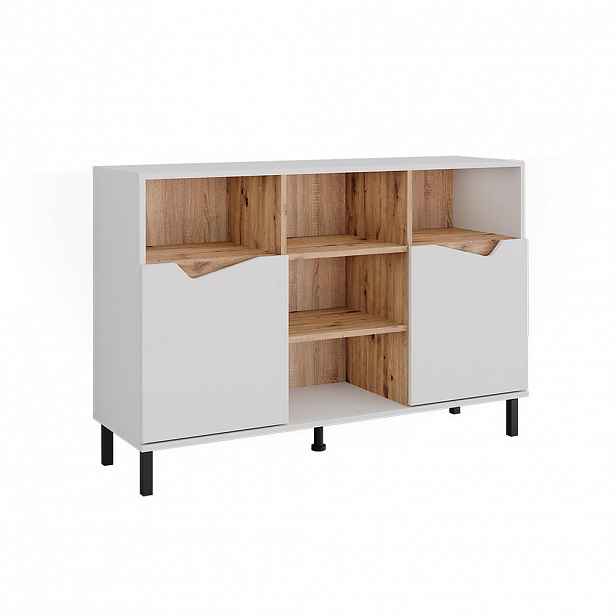 Vicco KREDENC Marelle Bílá/Artisan 120 x 81.3 cm se 2 dveřmi