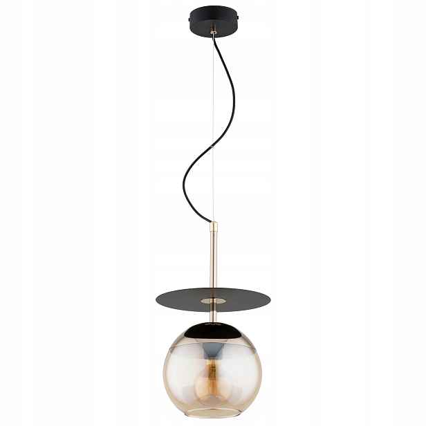 Alfa Qeency Alfa závěsná lampa loft černo-zlatá jantarová E27 IP20