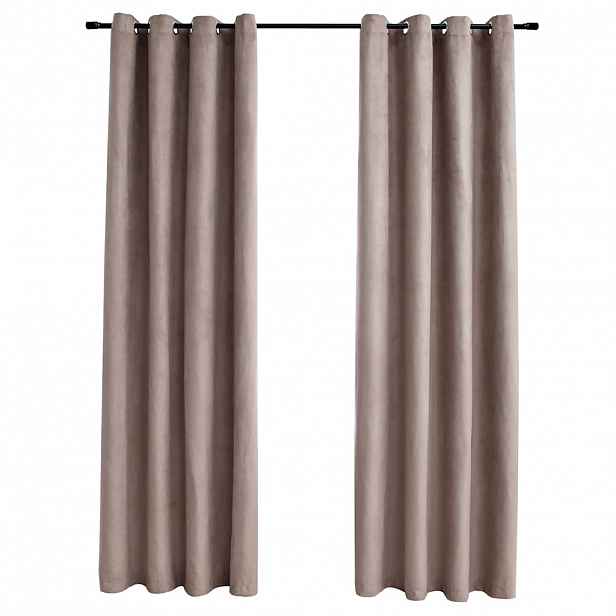vidaXL Zatemňovací závěsy s kovovými kroužky 2 ks taupe 140 x 225 cm