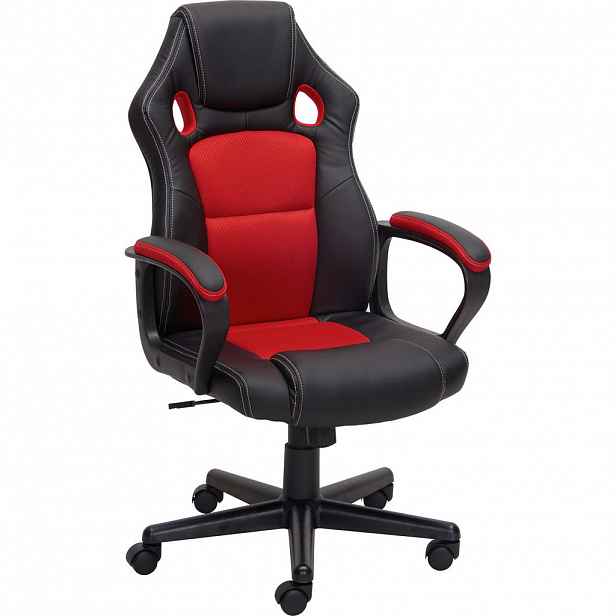 MID.YOU HERNÍ ŽIDLE, vzhled kůže, červená, černá