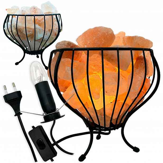 Solná lampa Himalajska kovový koš mísa ionizátor vzduchu Vulcan