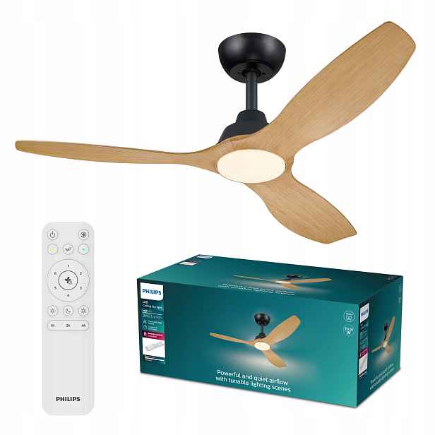 stropní svítidlo Led s Větrákem Stropní Ventilátor 132 cm Dřevo Olas