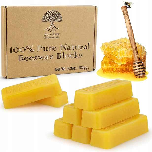 Vosk Včelí Přírodní 100% 180g 8 Bloků Do Svíček Kosmetiky Diy