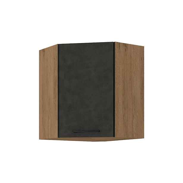 ZEATA, horní rohová skříňka 60x60 GN-72 1F, korpus: dub lancelot, dvířka: matera