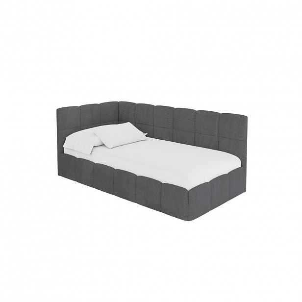ALTDECOR JEDNOLŮŽKOVÁ POSTEL pro mládež s úložným prostorem vpravo, bez matrace - LIVY 80x200 tmavě šedá