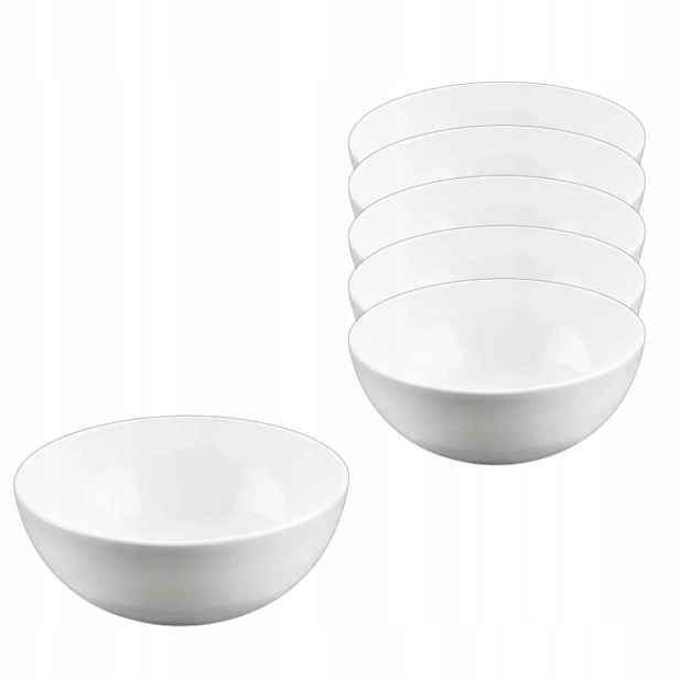 Miska salátová mísa bílá na salátové občerstvení 14 cm 600 ml Wilmax sada 6 ks