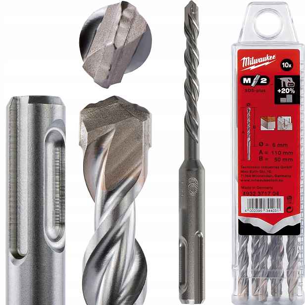 Vrtáky betonu Sds Plus 6 x 50/110 mm 10 ks Milwaukee M2