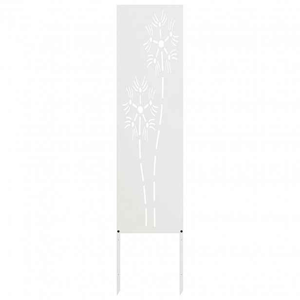 vidaXL Soukromí na zahradě Bílá 32 x 140 cm Studeně válcovaná ocel
