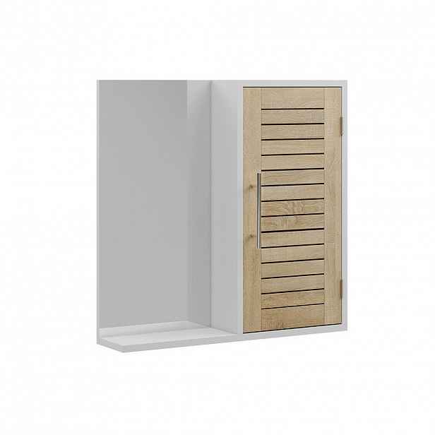 Vicco KOUPELNOVÁ ZRCADLOVÁ SKŘÍŇKA Looma Bílá/dub 60 x 60 cm se 3 přihrádkami