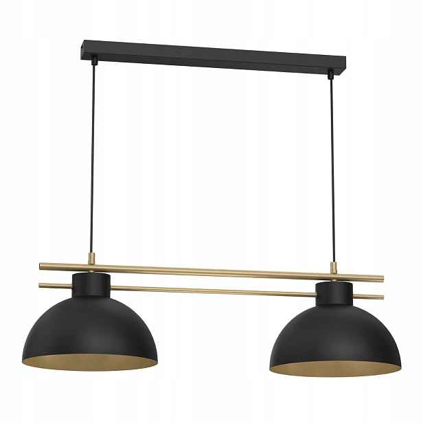Závěsná lampa dvojitá, černá, zlatá, industriální, nad stůl, ostrov Luminex