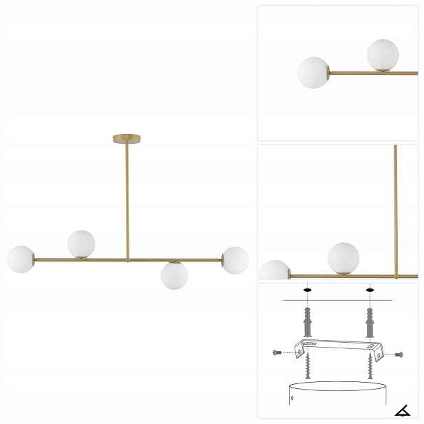 Závěsná lampa zlatá Gama 4 přírodní světlo v jídelně Sigma Lighting