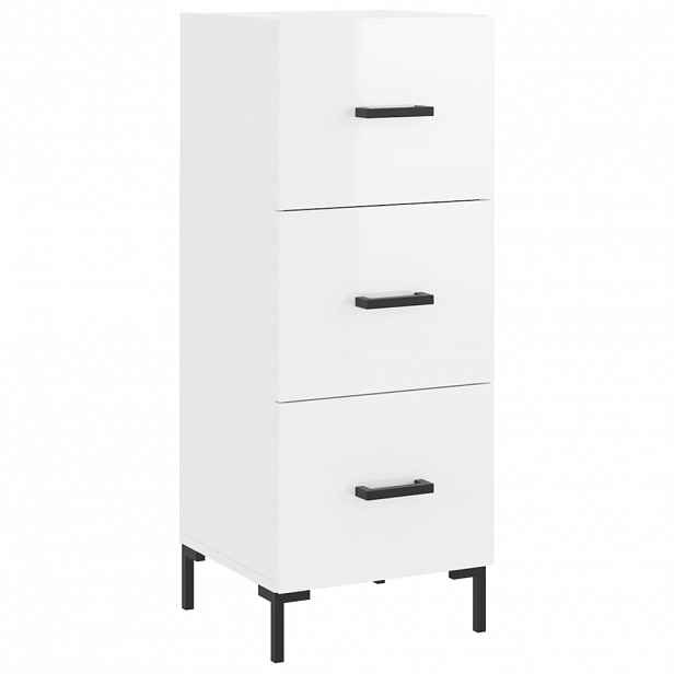 vidaXL Příborník bílý s vysokým leskem 34,5x34x90 cm kompozitní dřevo