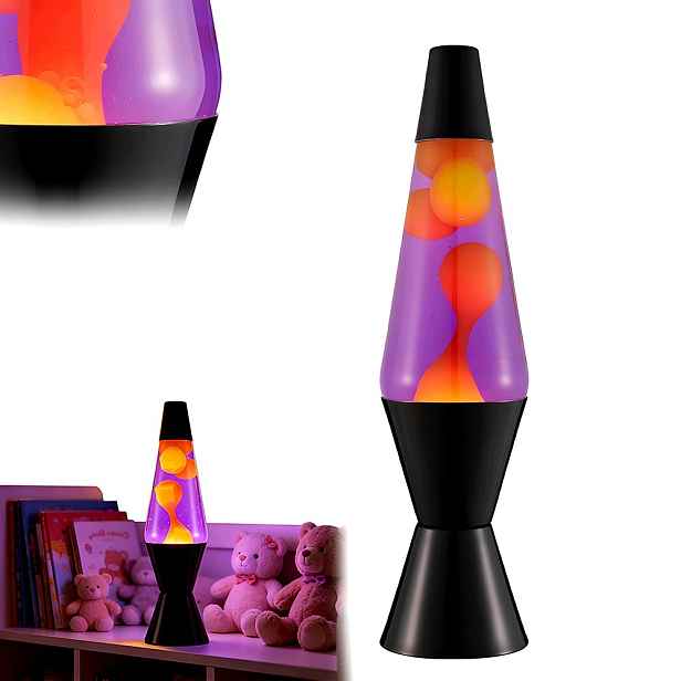 Pohyblivá Lampa Fialová Pohyblivá Kapalina Černá Základna 14 Palců