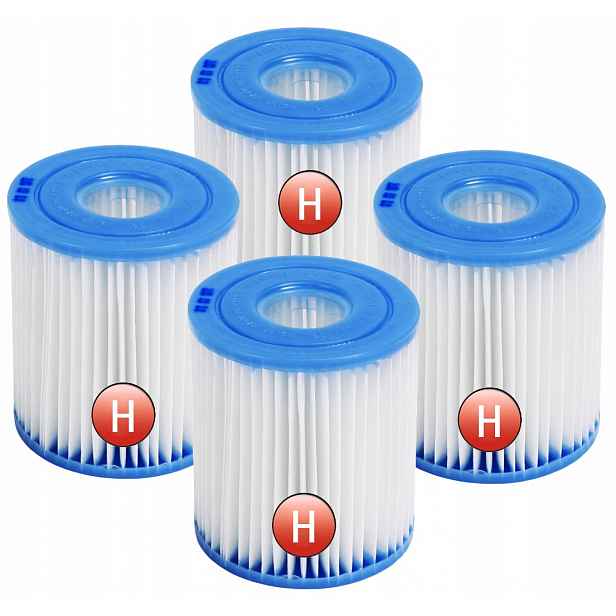 4x Filtr Bazénového Čerpadla 28602 Intex Filtry Filtrační Vložka Typ H