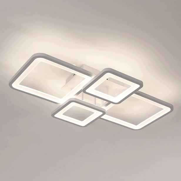 Lampa Sufitowa Led Plafon Biały Wiszaca Kwadrat Nowoczesna Salonu 4500K 56W