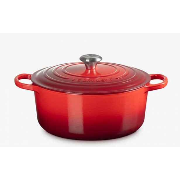 Le Creuset Signature - Pekáč kruhový s poklicí, objem 8,1 l, cerise 21177300602430