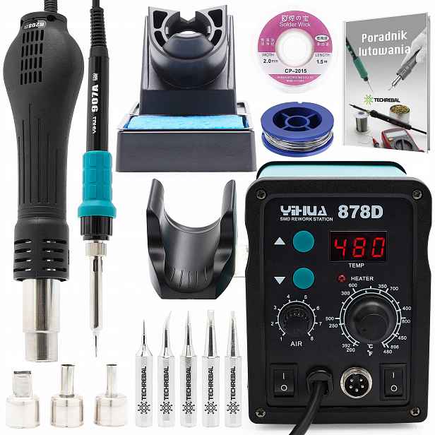 Pájecí Stanice Pájecí Pero Hot-air Horký Vzduch 2V1 Yihua 878D
