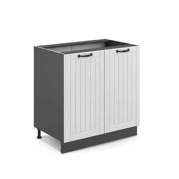 Vicco SPODNÍ SKŘÍŇKA KUCHYŇSKÉ LINKY Fame-Line, Bílý venkovský dům/Antracit, 80 cm bez pracovní desky