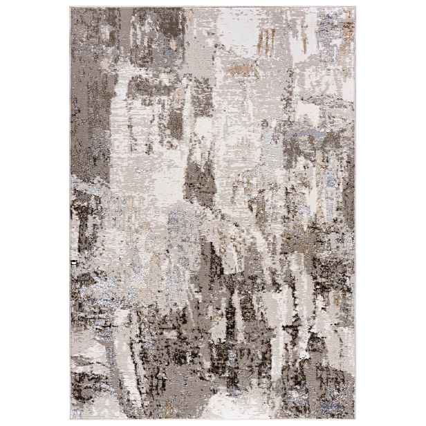 Koberec do obývacího pokoje béžový 80x150 cm, abstraktní, moderní, měkký, krátký vlas