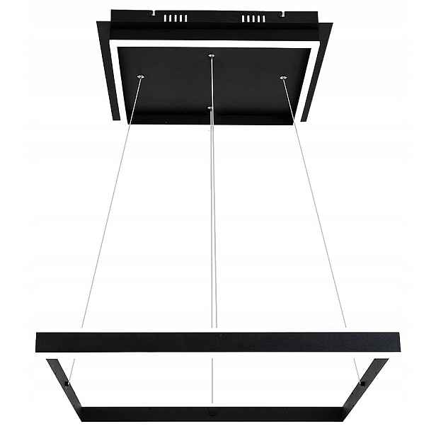 Moderní černý čtvercový Led lustr 60 cm do obývacího pokoje 4000K Rabalux