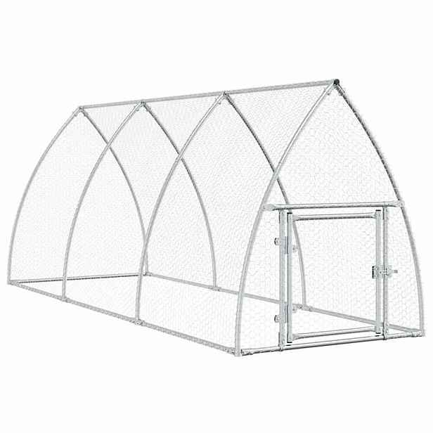 vidaXL Klec pro kuřata stříbrná 300 x 105 x 120 cm pozinkovaná ocel