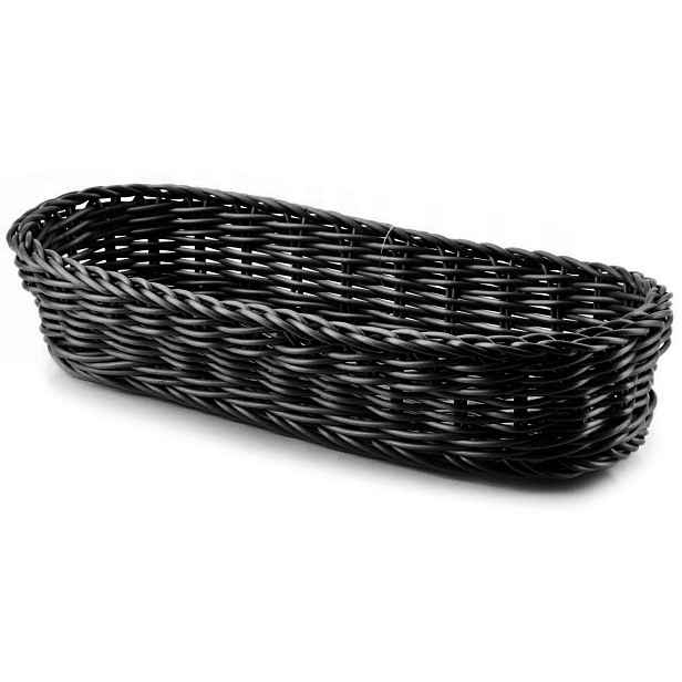 Affek Design HIWI8288 Plastový košík na chléb, pečivo, příbor, černý, 26x10x6cm