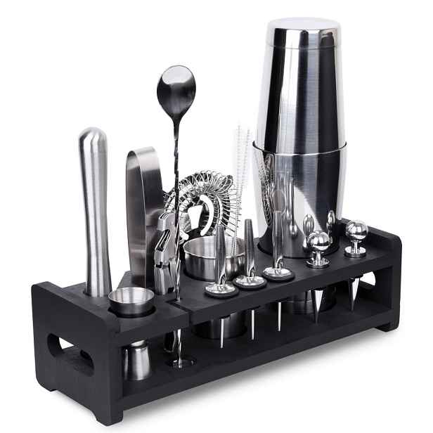Barmanský set Preston, chromovaný, 17 dílů
