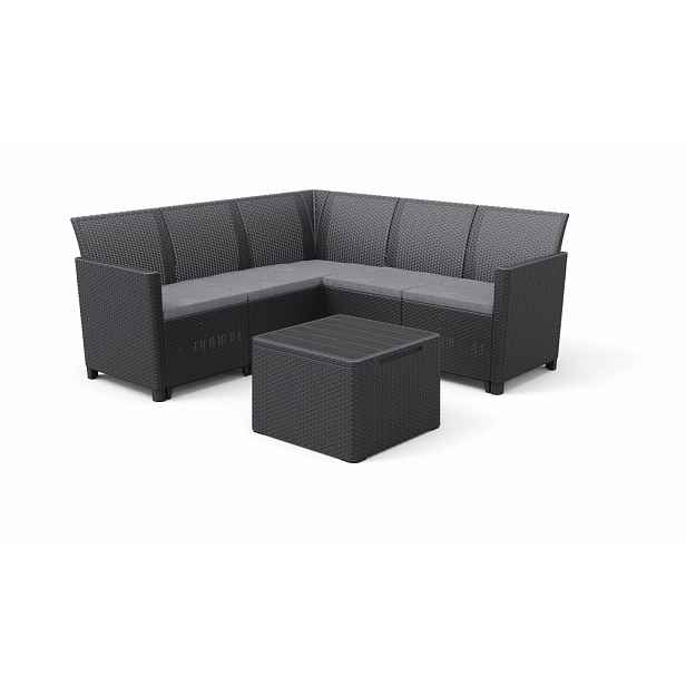 KETER Zahradní set CLARA 5 corner storage table | grafit