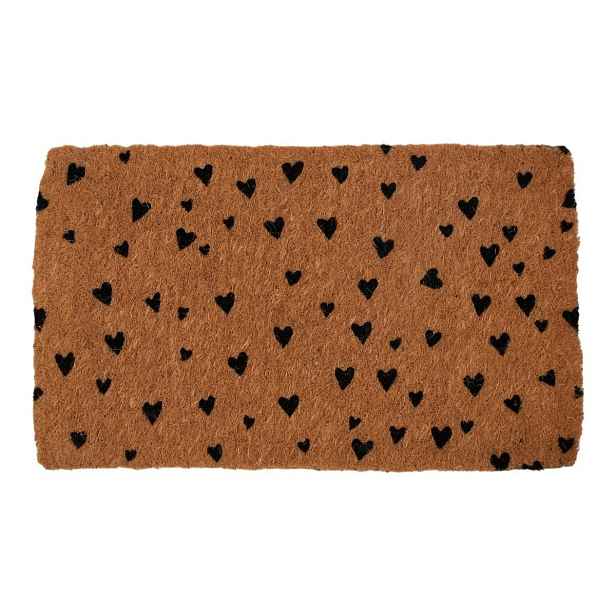Ručně vyrobená kokosová rohožka se srdíčky Hearts – 75*45*4 cm Mars & More