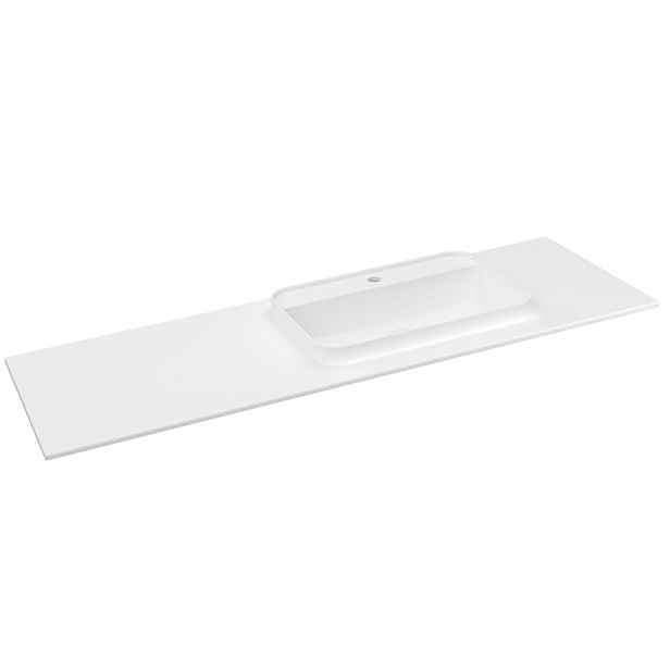 Sapho BRAHEA umyvadlo 146,6x51,5cm (35+110), rockstone, pravé, bílá mat