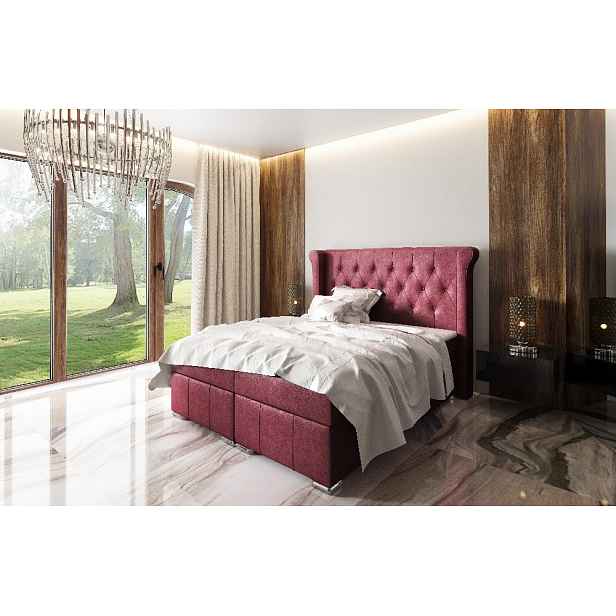 Elegantní čalouněná postel Maximo 120x200, červená + TOPPER