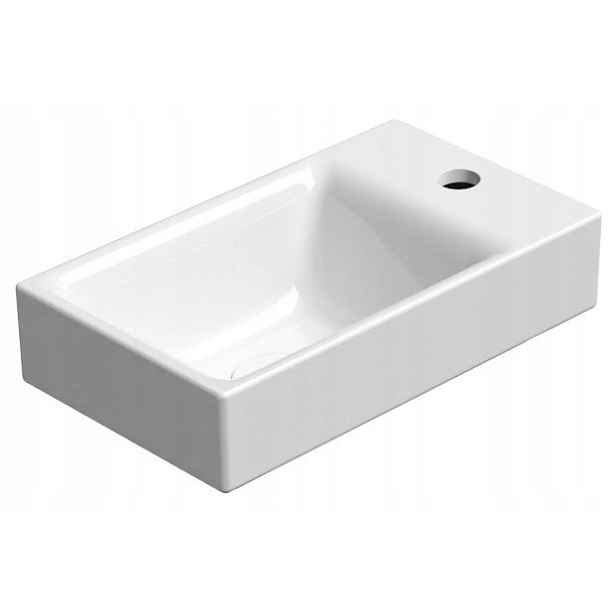 Nubes keramické umývátko 40x23cm, pravé/levé, bílá ExtraGlaze (9636111) /po